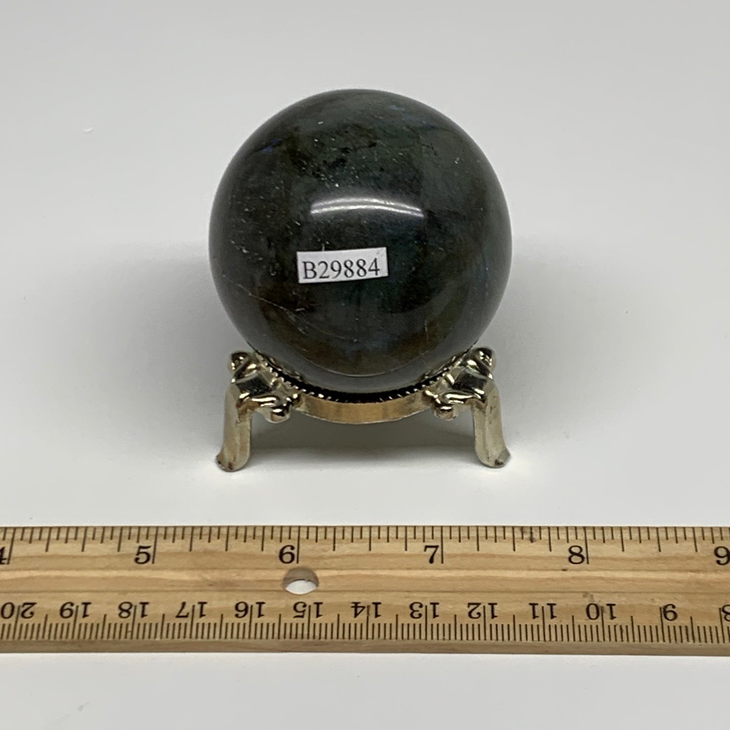 228.2g, 2.1"(55mm), Labradorite Sphere Gemstone,Crystal @Madagascar, B29884