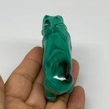144.6g, 3"x0.9"x1.4" Natural Solid Malachite Hippo Figurine @Congo, B32741