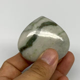65g, 1.8"x2"x0.7" Green Serpentine Heart Gemstones @India, B28359