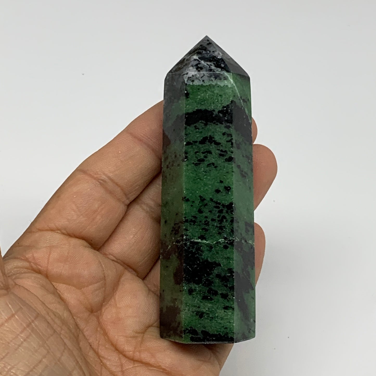 137.9g, 3.6"x1", Natural Ruby Zoisite Tower Point Obelisk @India, B31434