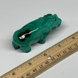 144.6g, 3"x0.9"x1.4" Natural Solid Malachite Hippo Figurine @Congo, B32741
