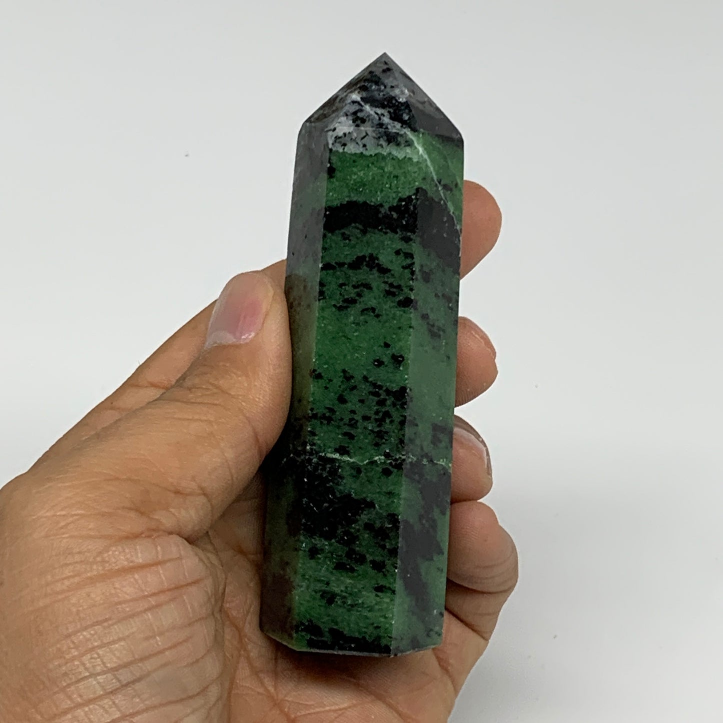 137.9g, 3.6"x1", Natural Ruby Zoisite Tower Point Obelisk @India, B31434