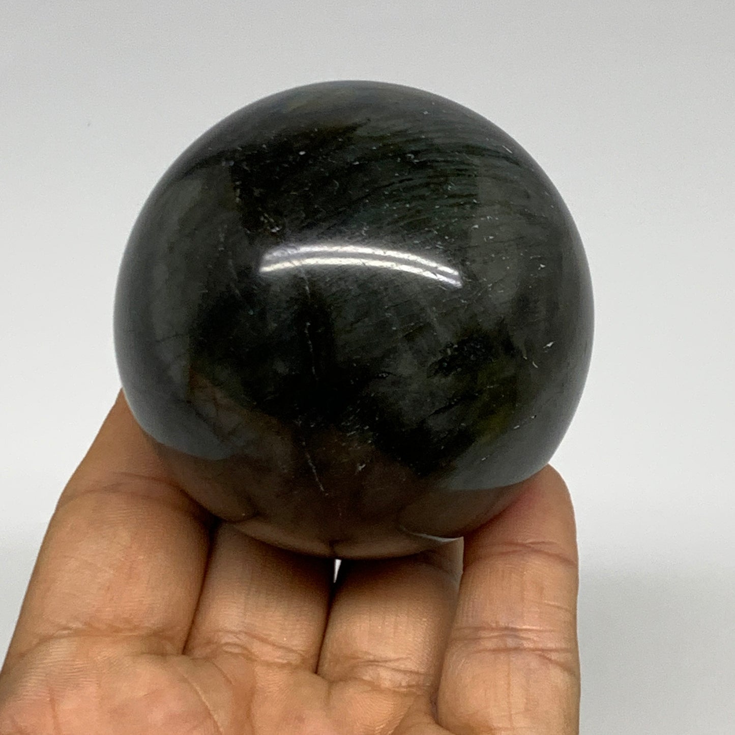306.9g, 2.4"(60mm), Labradorite Sphere Gemstone,Crystal @Madagascar, B29886