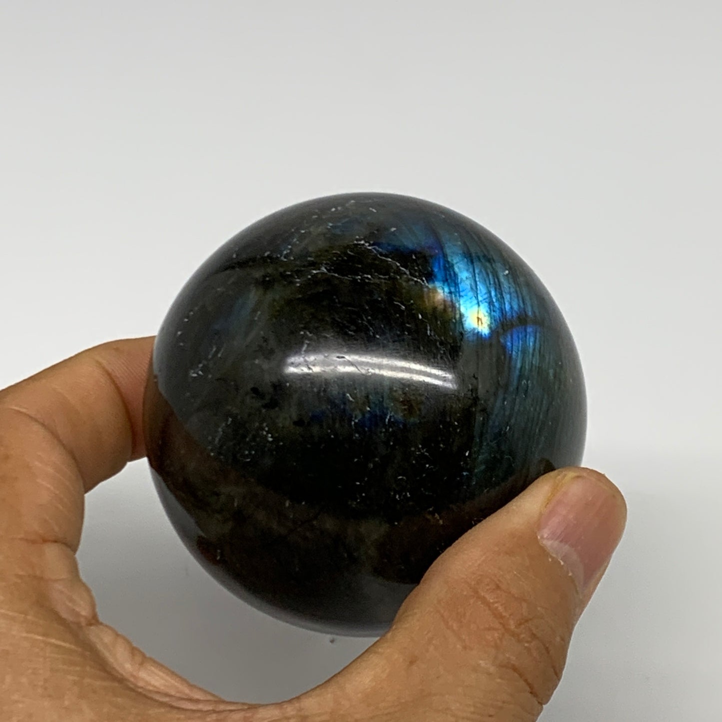 306.9g, 2.4"(60mm), Labradorite Sphere Gemstone,Crystal @Madagascar, B29886