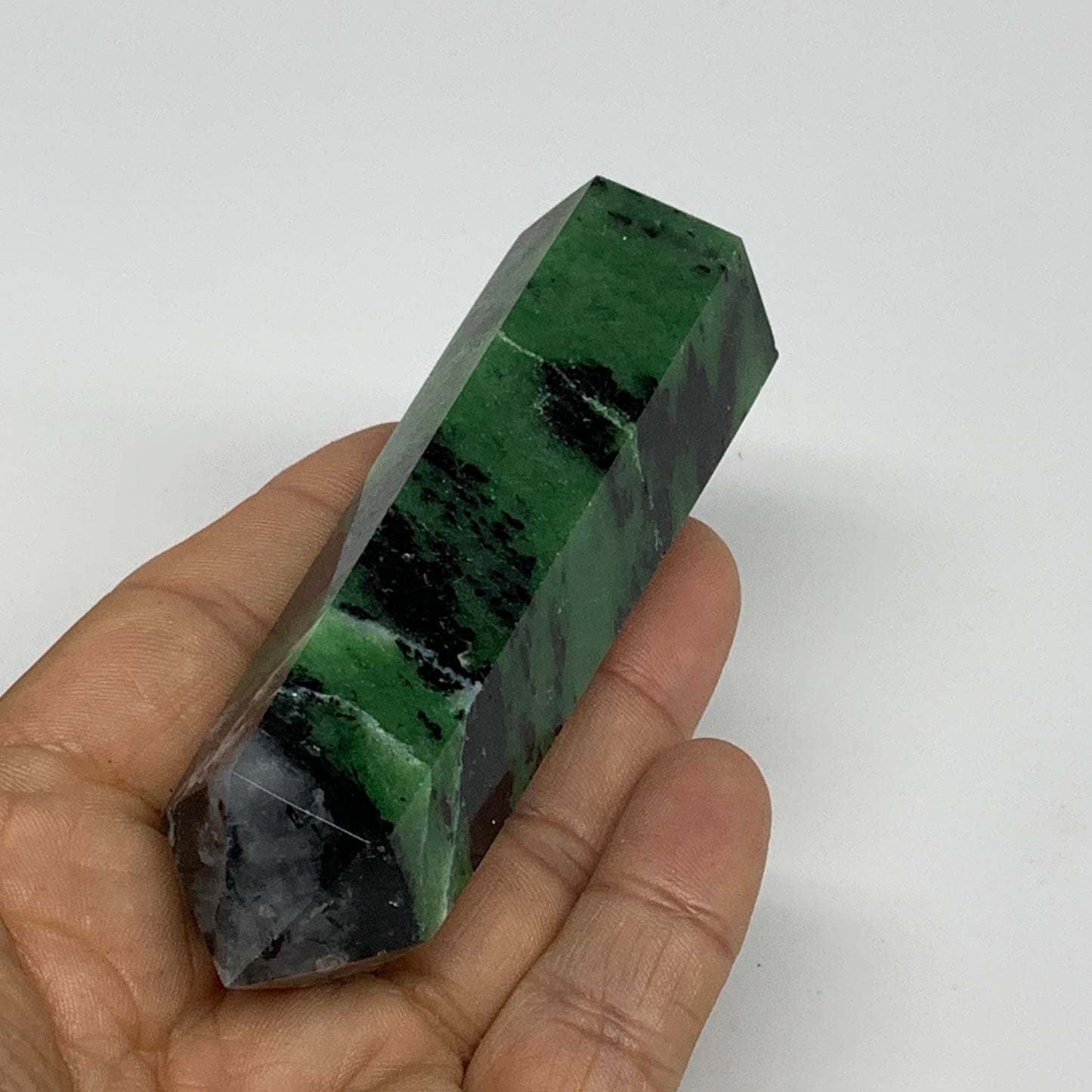 137.9g, 3.6"x1", Natural Ruby Zoisite Tower Point Obelisk @India, B31434