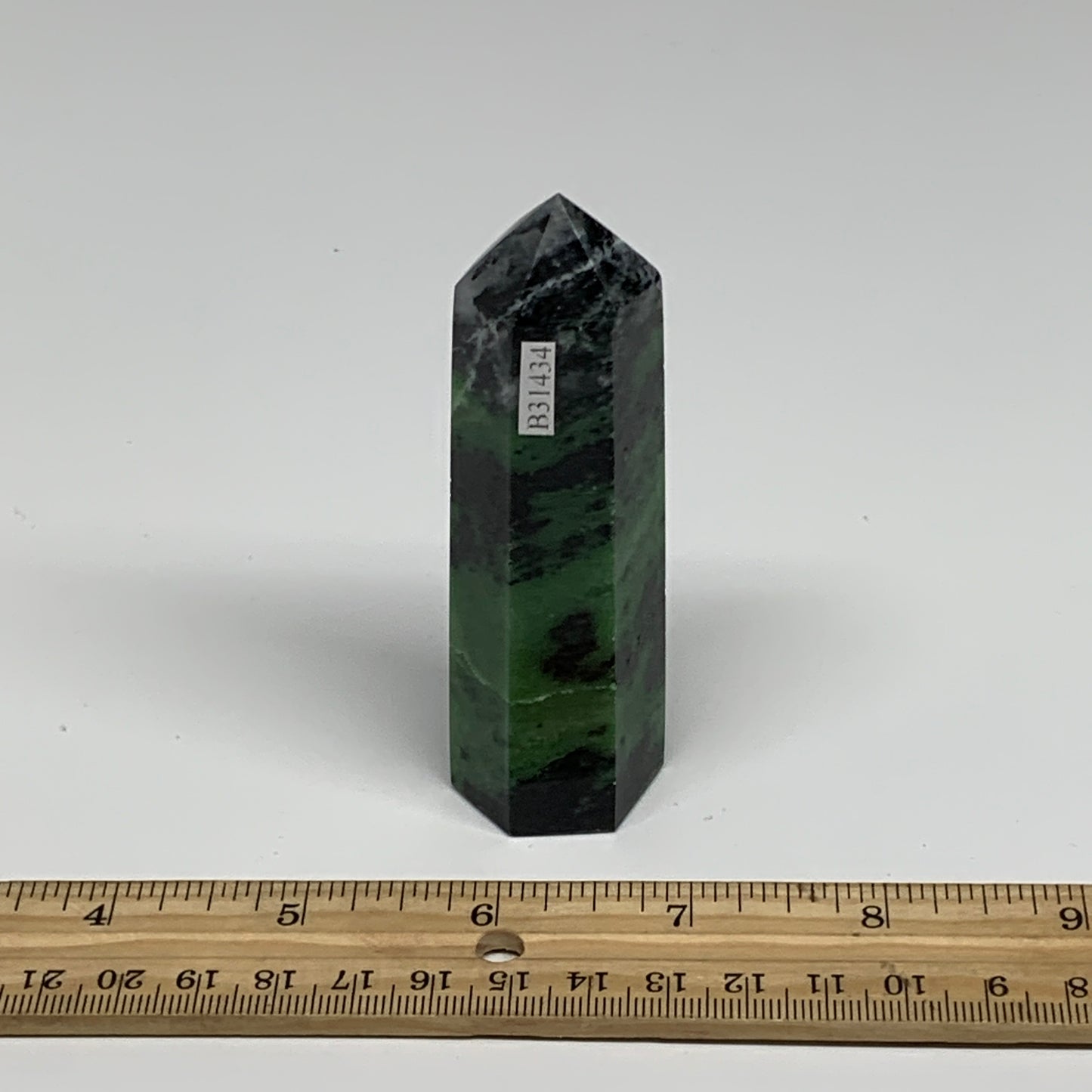137.9g, 3.6"x1", Natural Ruby Zoisite Tower Point Obelisk @India, B31434