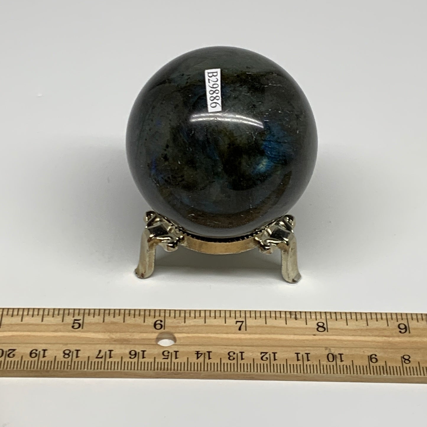 306.9g, 2.4"(60mm), Labradorite Sphere Gemstone,Crystal @Madagascar, B29886