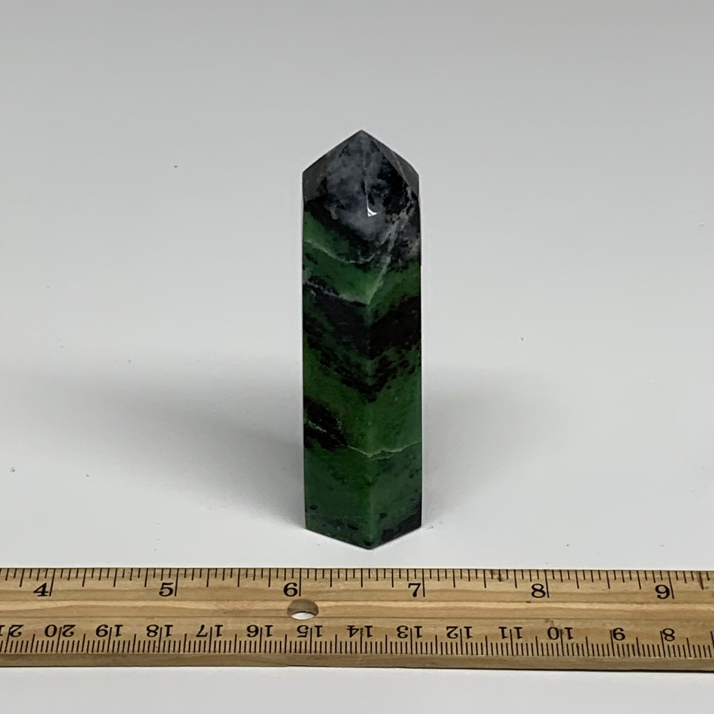 137.9g, 3.6"x1", Natural Ruby Zoisite Tower Point Obelisk @India, B31434