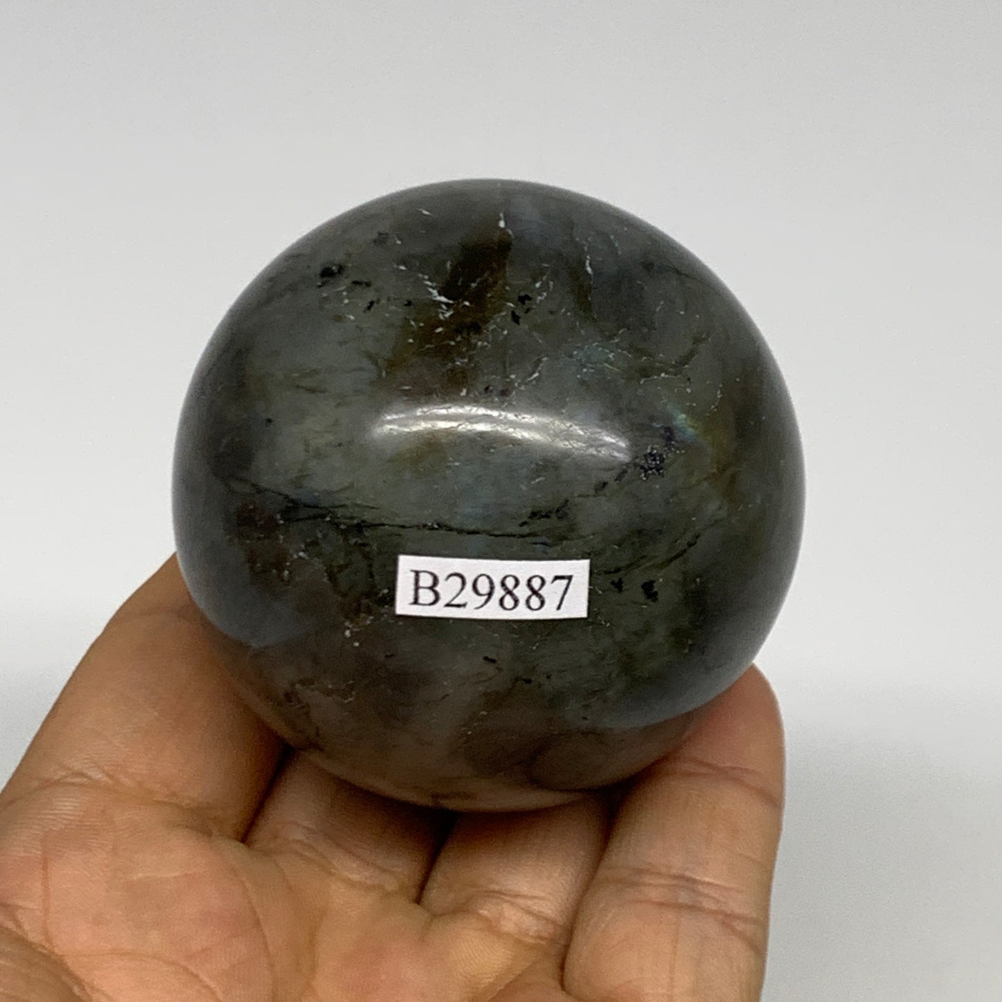 253g, 2.2"(57mm), Labradorite Sphere Gemstone,Crystal @Madagascar, B29887