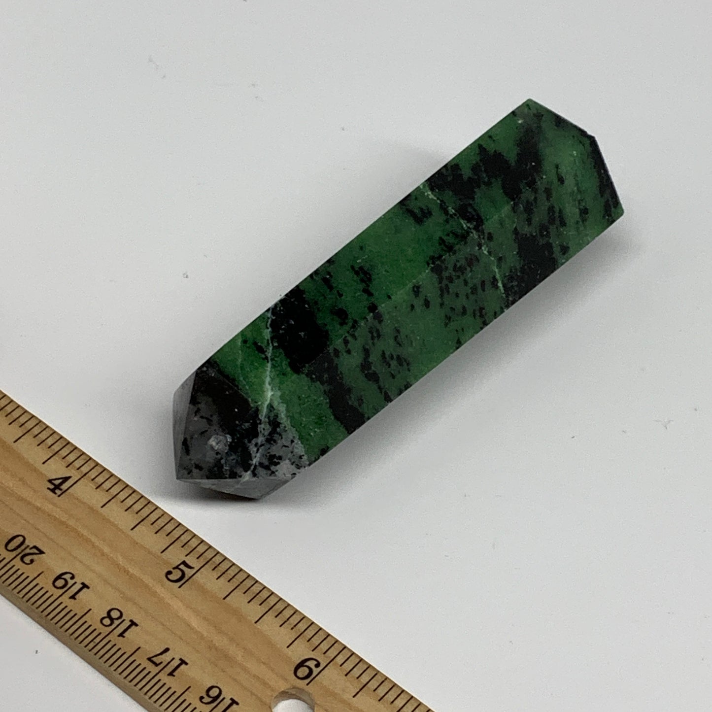 137.9g, 3.6"x1", Natural Ruby Zoisite Tower Point Obelisk @India, B31434