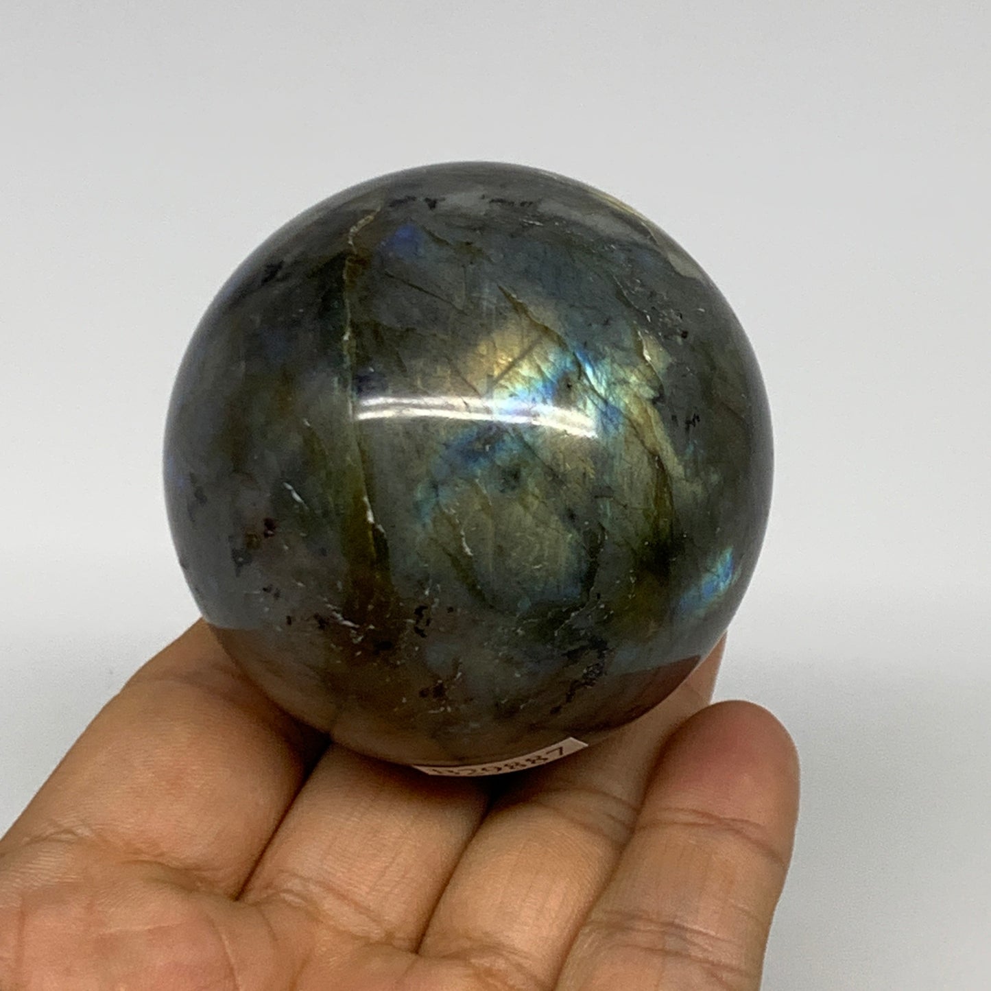 253g, 2.2"(57mm), Labradorite Sphere Gemstone,Crystal @Madagascar, B29887