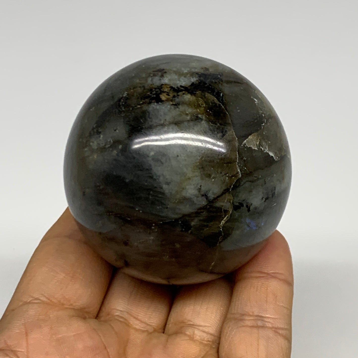 253g, 2.2"(57mm), Labradorite Sphere Gemstone,Crystal @Madagascar, B29887