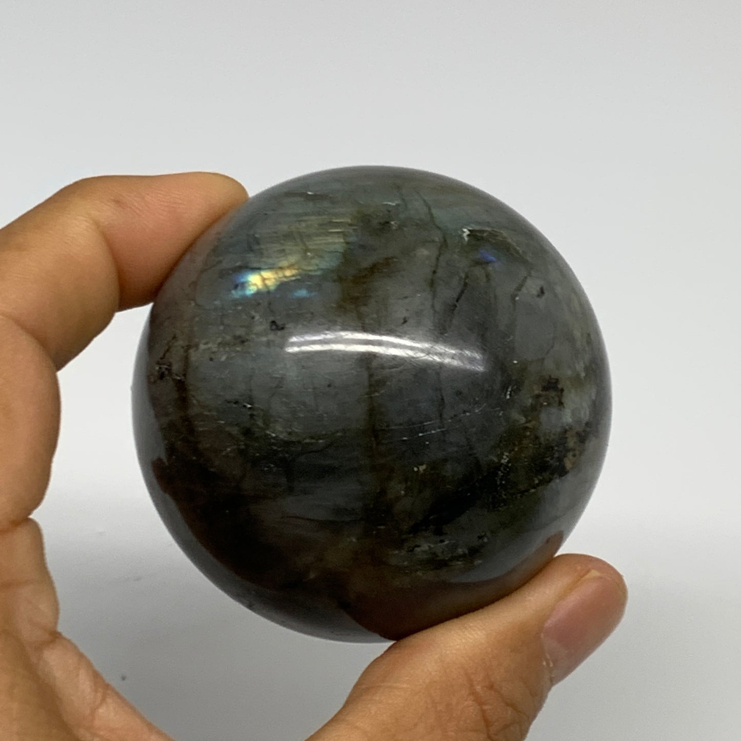 253g, 2.2"(57mm), Labradorite Sphere Gemstone,Crystal @Madagascar, B29887