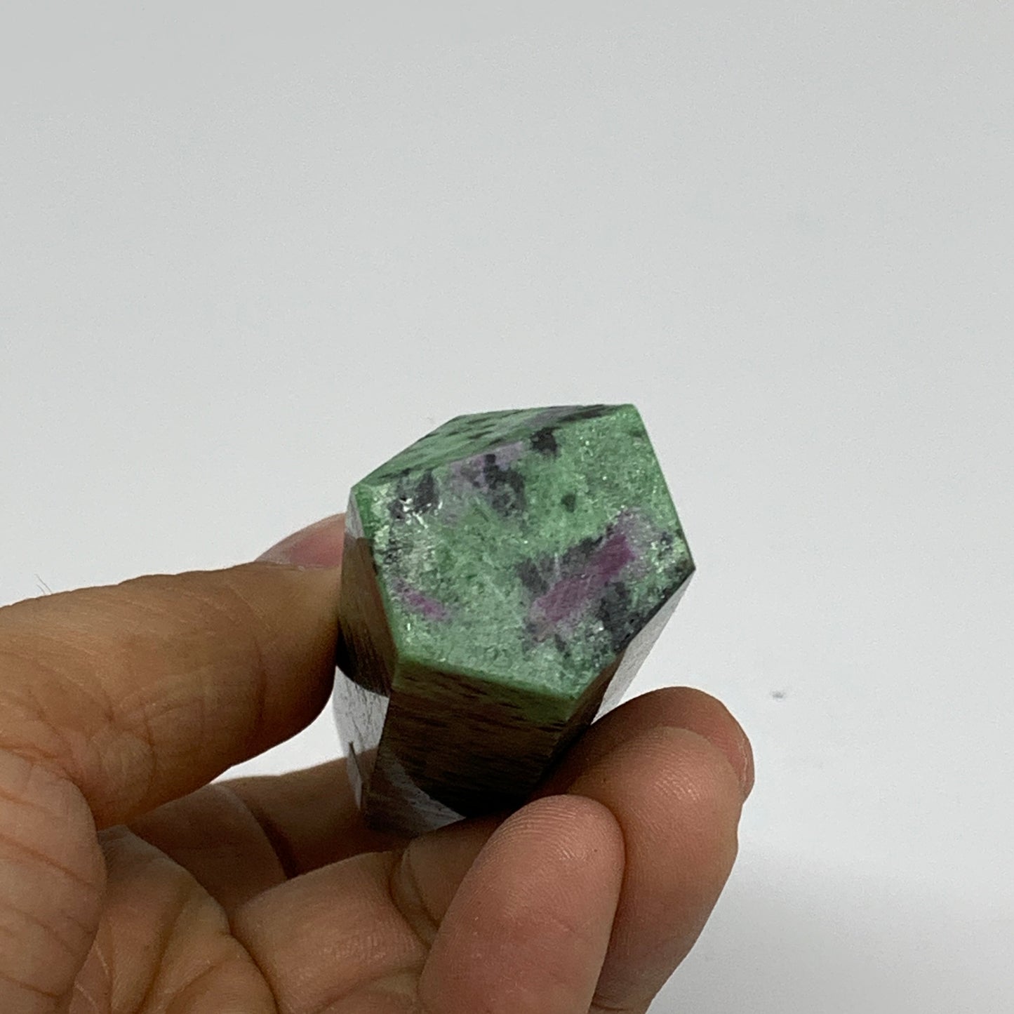 125.4g, 3.4"x0.9", Natural Ruby Zoisite Tower Point Obelisk @India, B31435