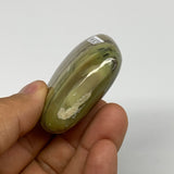 68.7g, 1.9"x2.1"x0.8" Green Serpentine Heart Gemstones @India, B28361