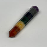 112.8g, 4.9"x1", 7 Chakra Point Wand Obelisk Point Crystal from India, B29104