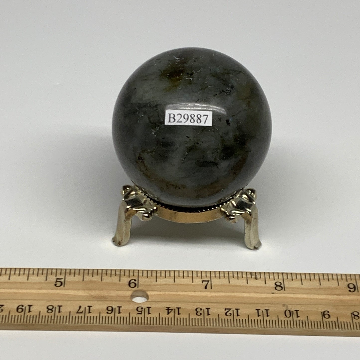 253g, 2.2"(57mm), Labradorite Sphere Gemstone,Crystal @Madagascar, B29887