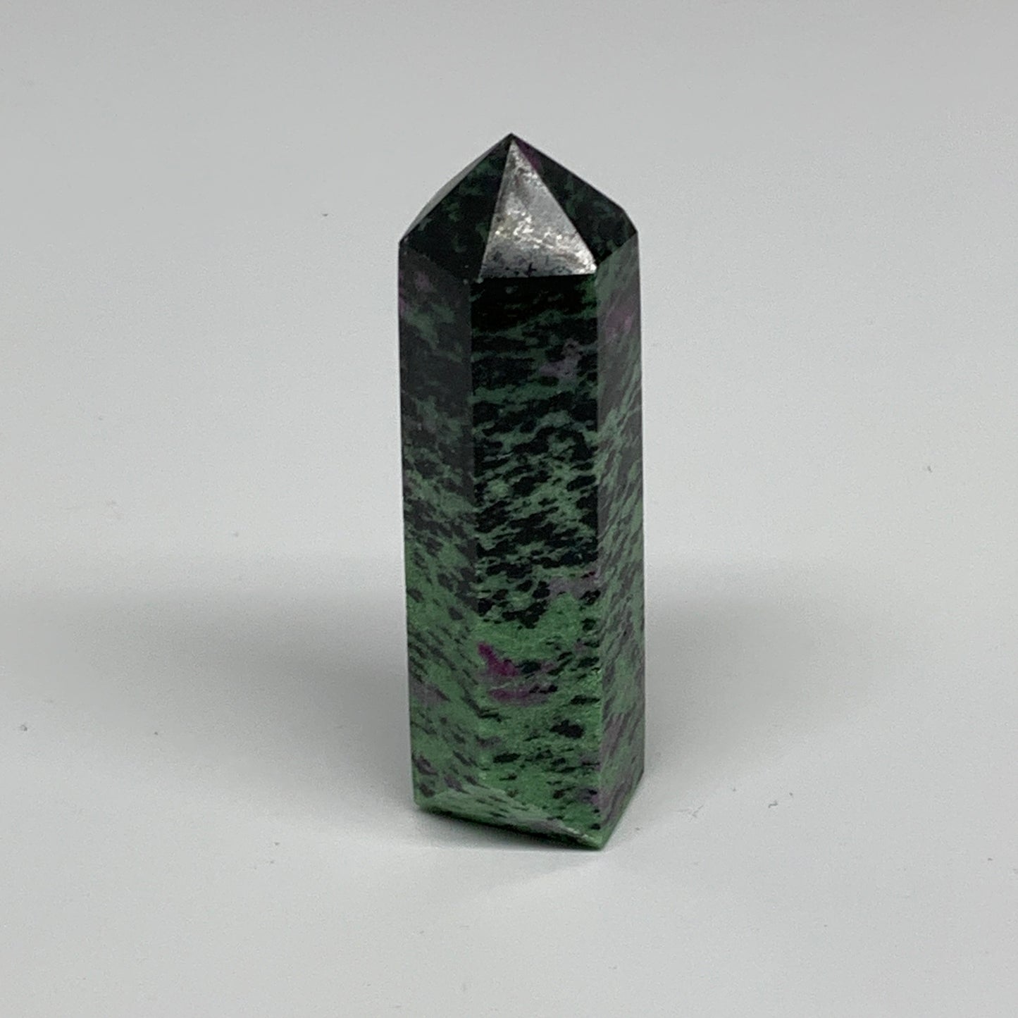 125.4g, 3.4"x0.9", Natural Ruby Zoisite Tower Point Obelisk @India, B31435