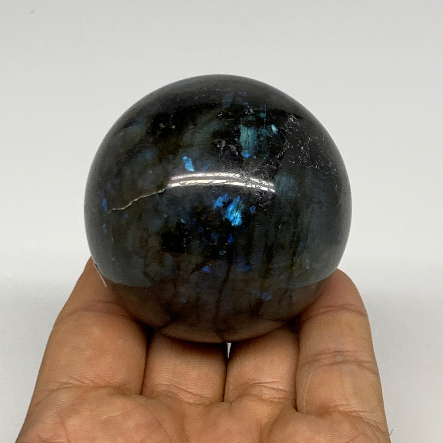 246.5g, 2.2"(56mm), Labradorite Sphere Gemstone,Crystal @Madagascar, B29888