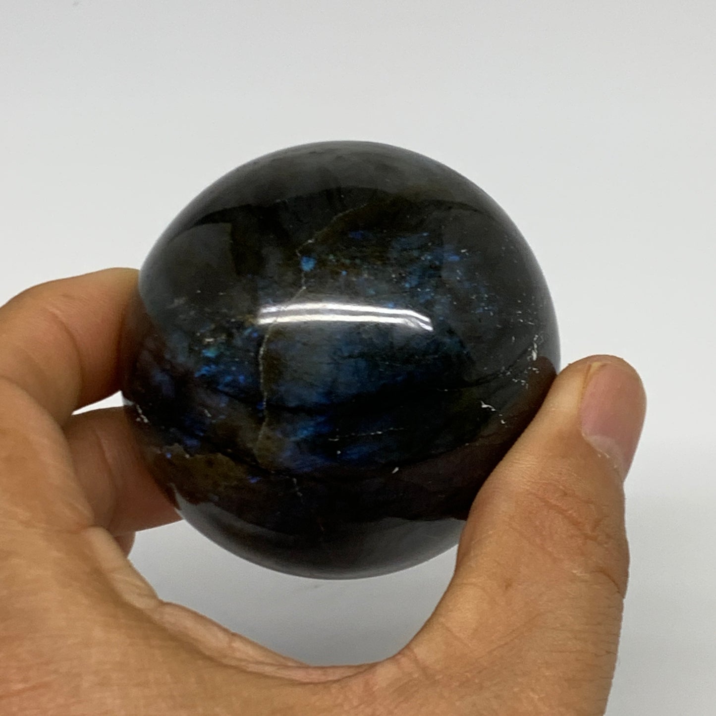 246.5g, 2.2"(56mm), Labradorite Sphere Gemstone,Crystal @Madagascar, B29888