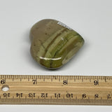 68.7g, 1.9"x2.1"x0.8" Green Serpentine Heart Gemstones @India, B28361