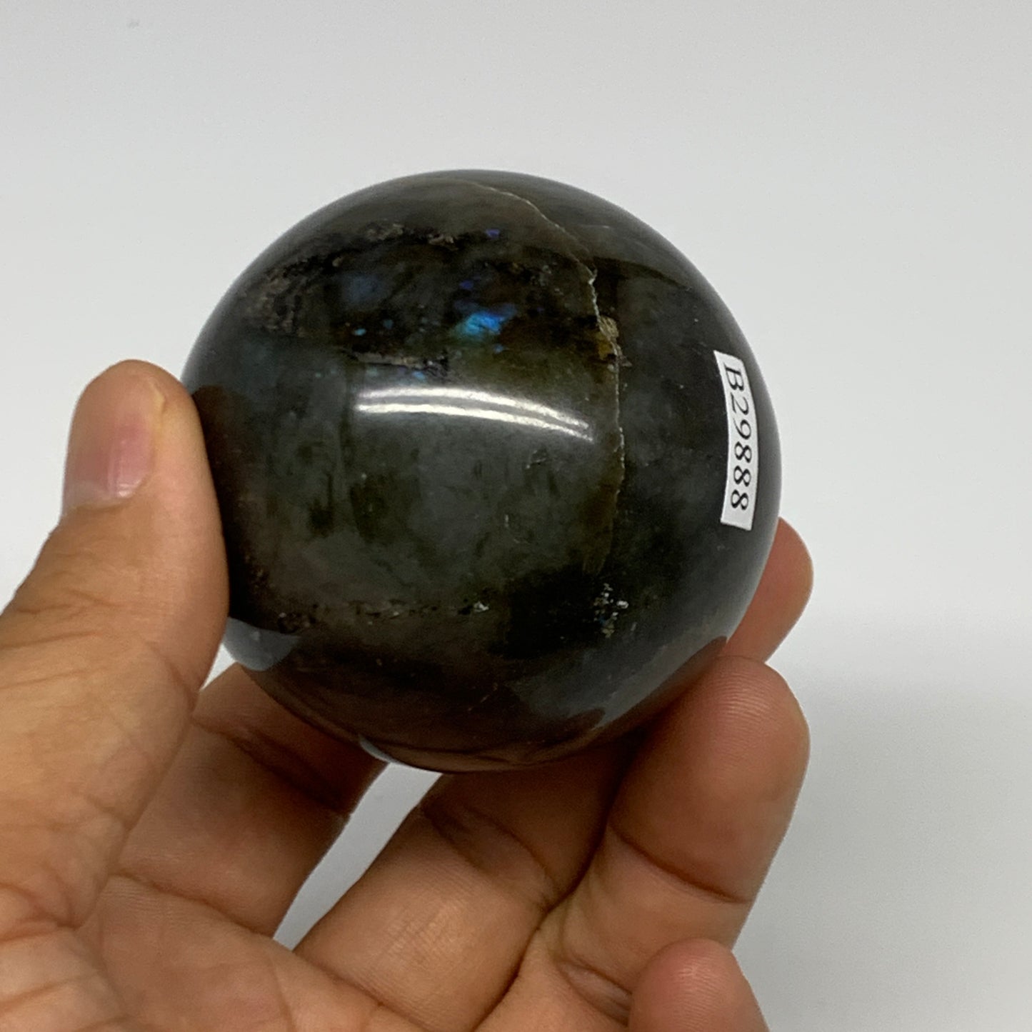 246.5g, 2.2"(56mm), Labradorite Sphere Gemstone,Crystal @Madagascar, B29888