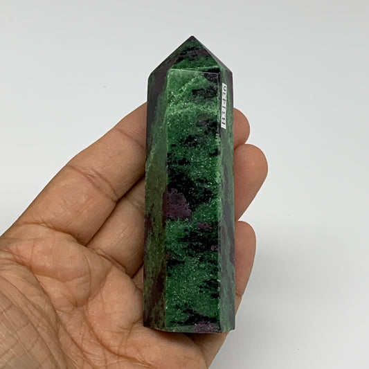 134g, 3.5"x1", Natural Ruby Zoisite Tower Point Obelisk @India, B31436