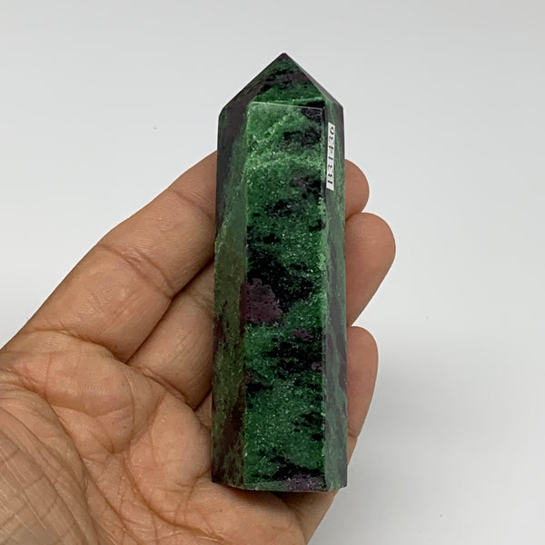 134g, 3.5"x1", Natural Ruby Zoisite Tower Point Obelisk @India, B31436