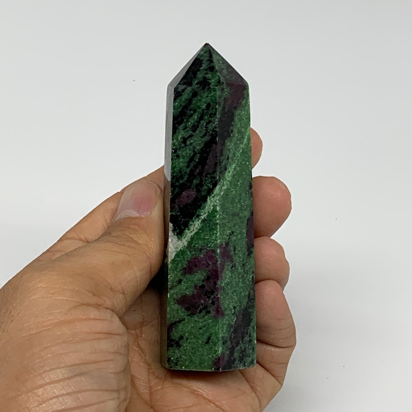 134g, 3.5"x1", Natural Ruby Zoisite Tower Point Obelisk @India, B31436