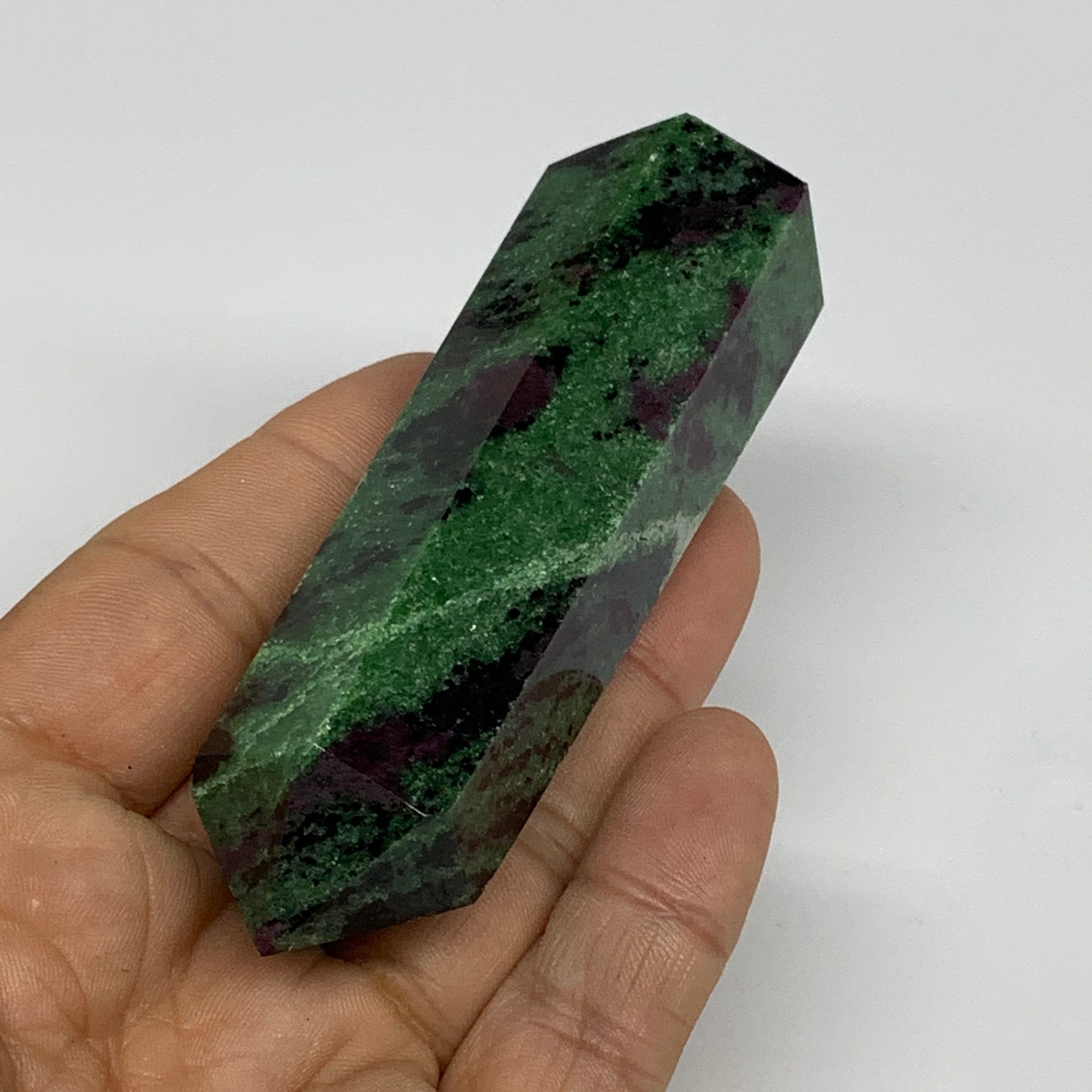 134g, 3.5"x1", Natural Ruby Zoisite Tower Point Obelisk @India, B31436