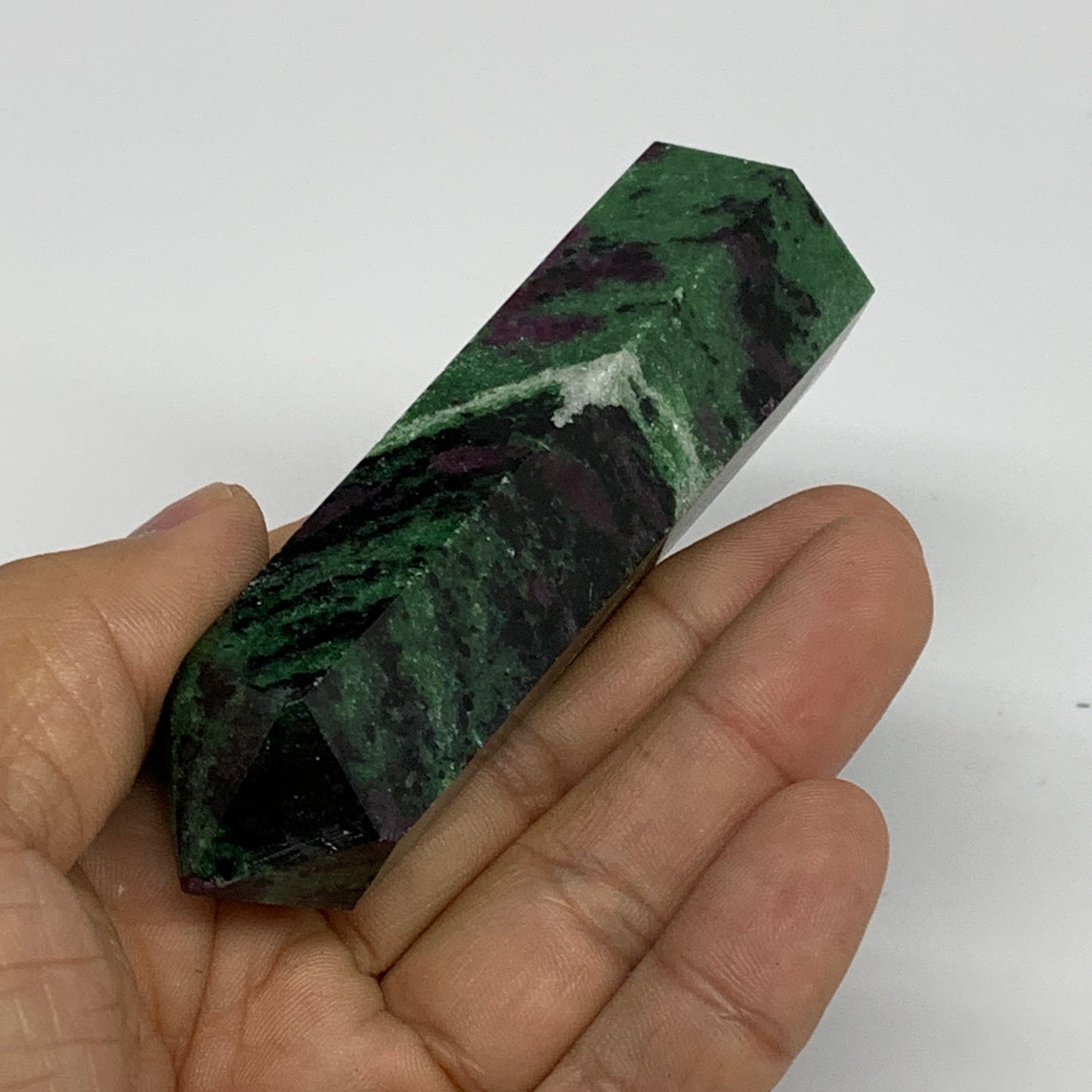 134g, 3.5"x1", Natural Ruby Zoisite Tower Point Obelisk @India, B31436