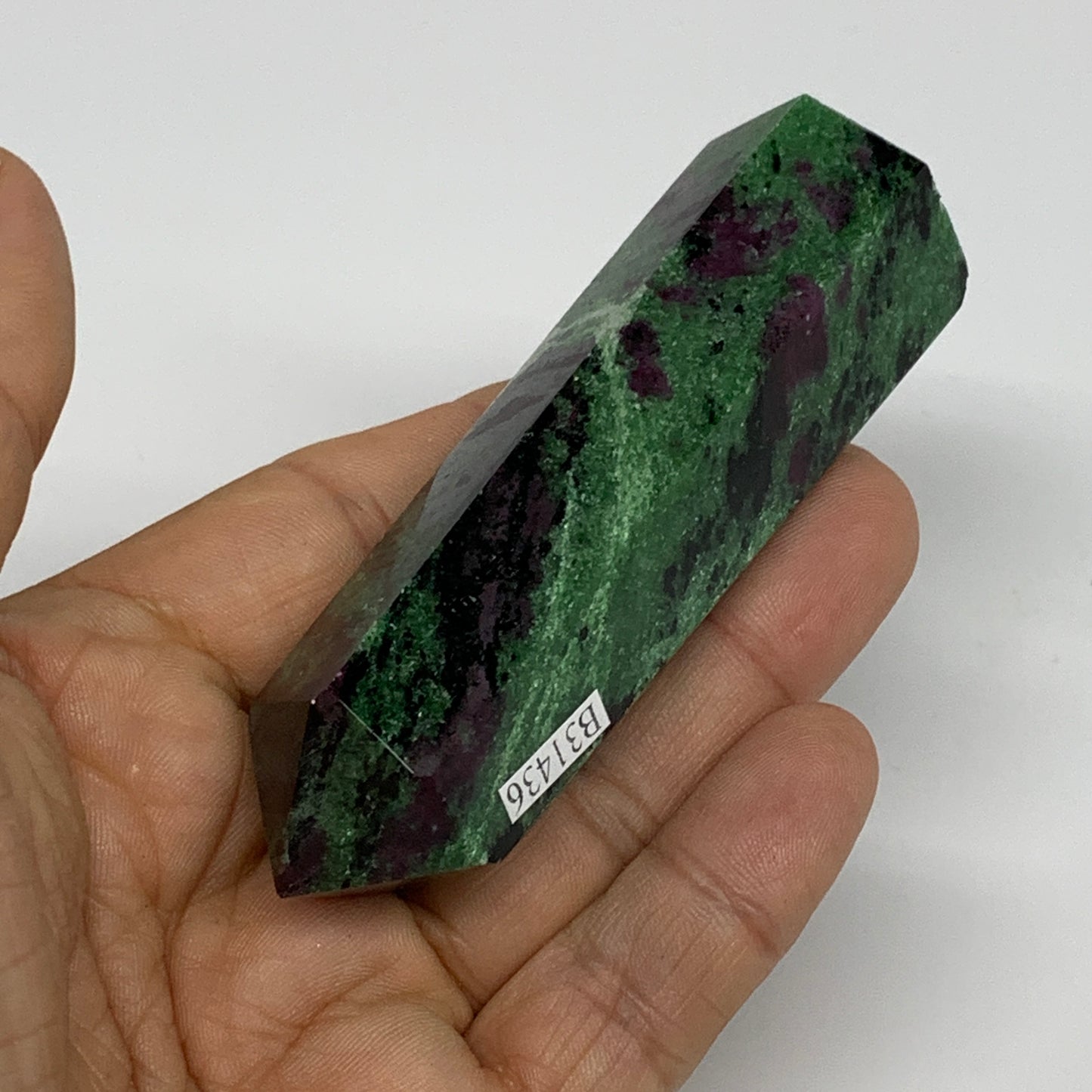 134g, 3.5"x1", Natural Ruby Zoisite Tower Point Obelisk @India, B31436