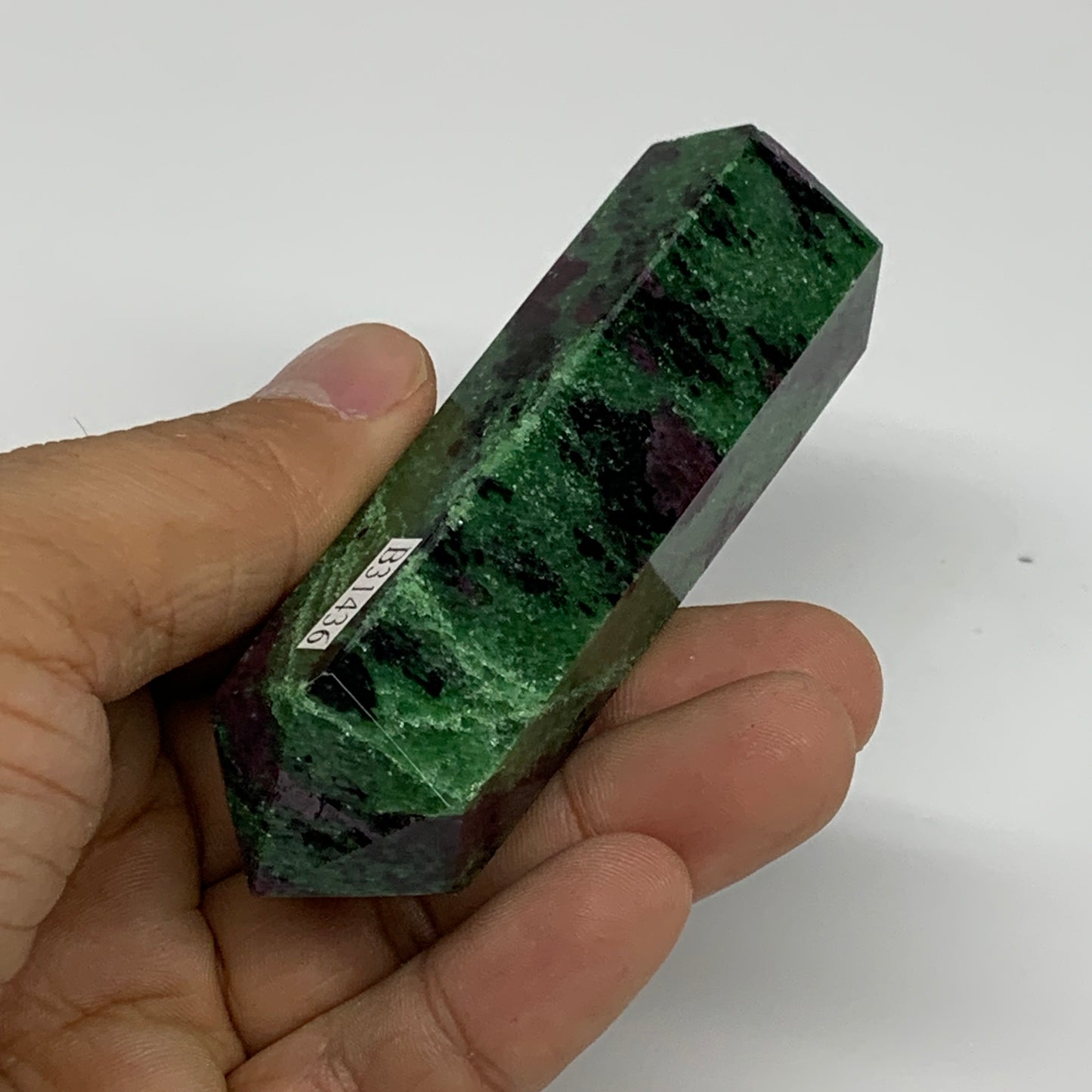 134g, 3.5"x1", Natural Ruby Zoisite Tower Point Obelisk @India, B31436