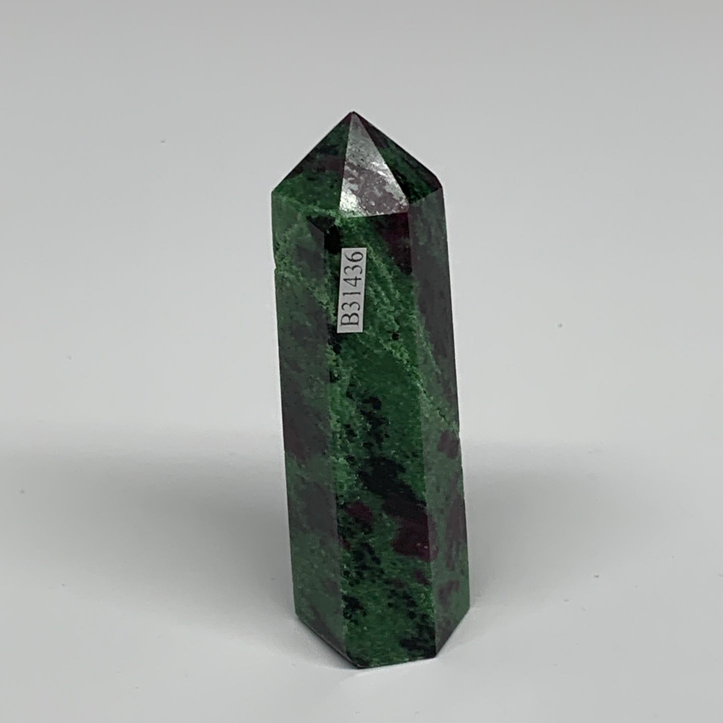 134g, 3.5"x1", Natural Ruby Zoisite Tower Point Obelisk @India, B31436