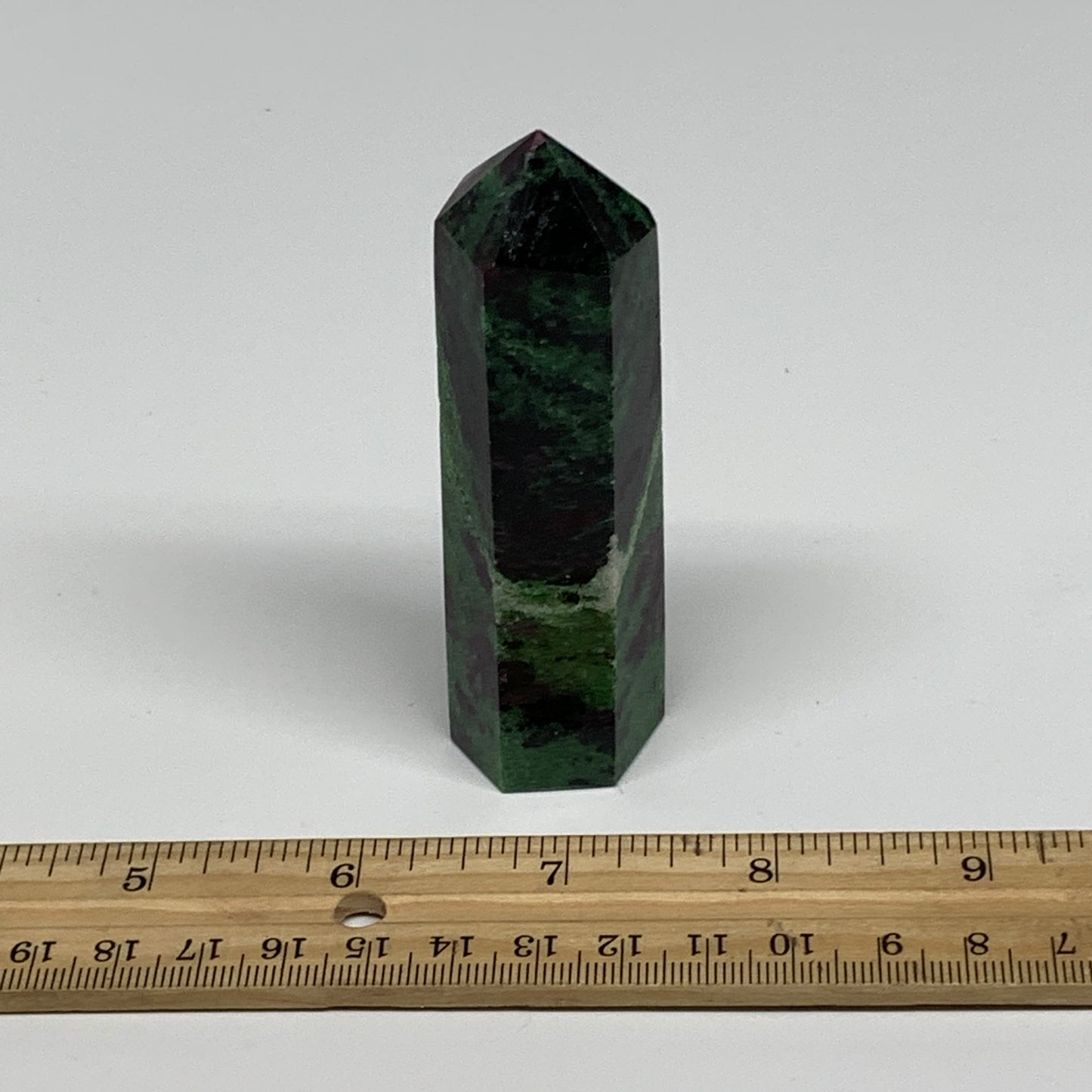 134g, 3.5"x1", Natural Ruby Zoisite Tower Point Obelisk @India, B31436
