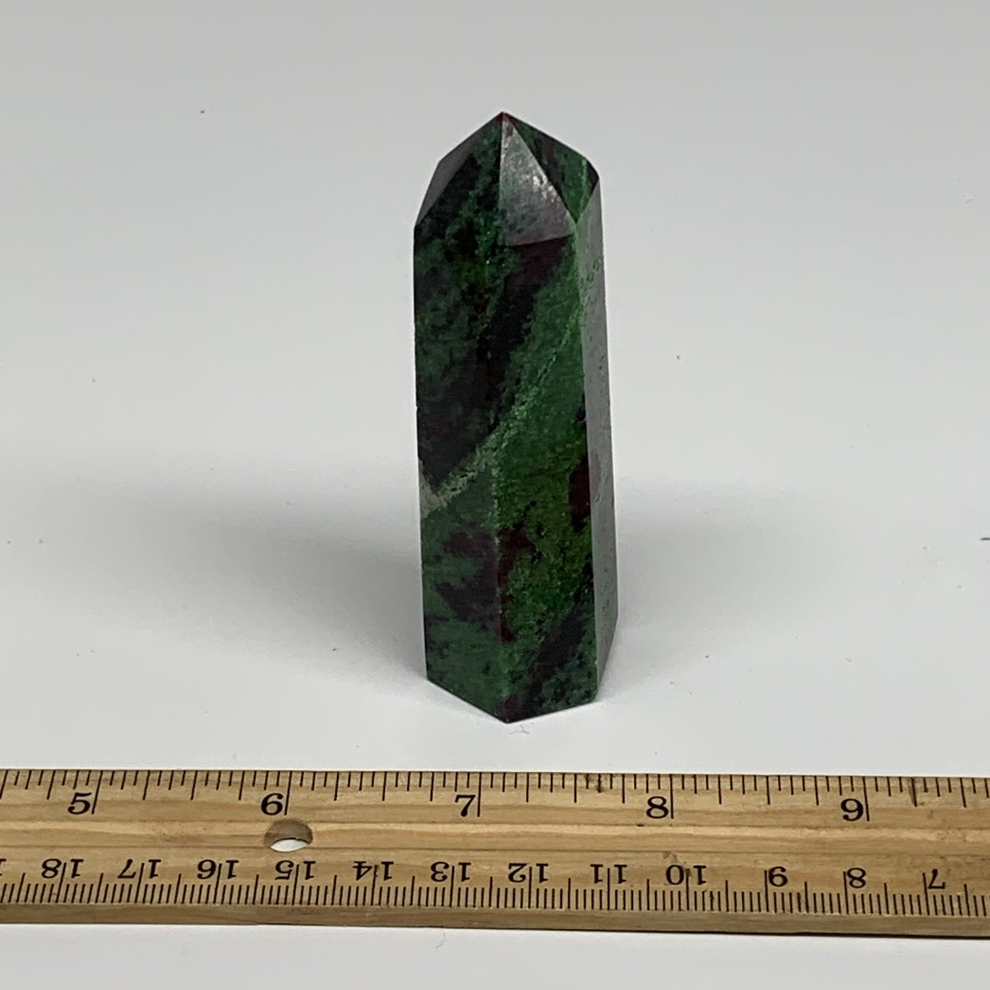 134g, 3.5"x1", Natural Ruby Zoisite Tower Point Obelisk @India, B31436
