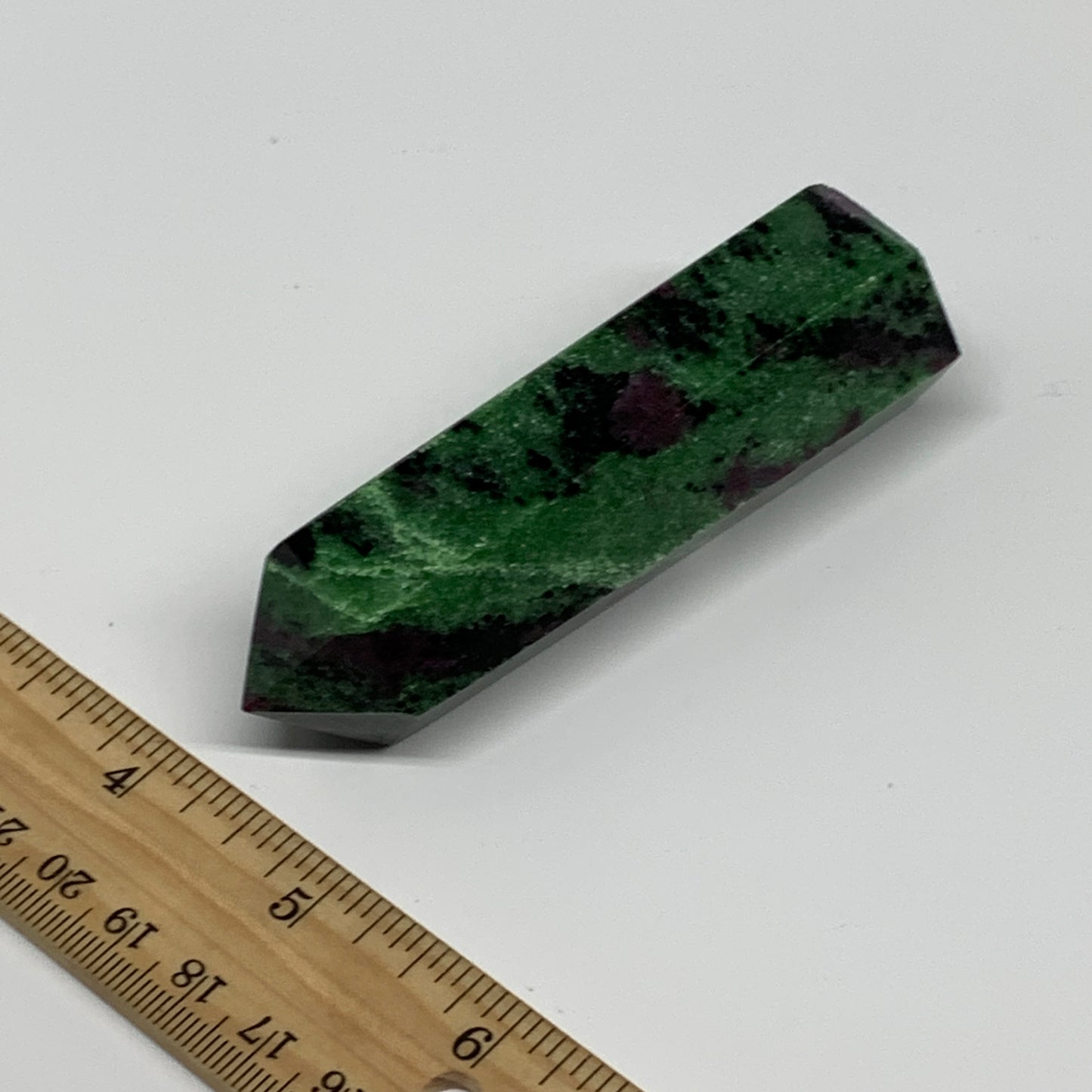 134g, 3.5"x1", Natural Ruby Zoisite Tower Point Obelisk @India, B31436