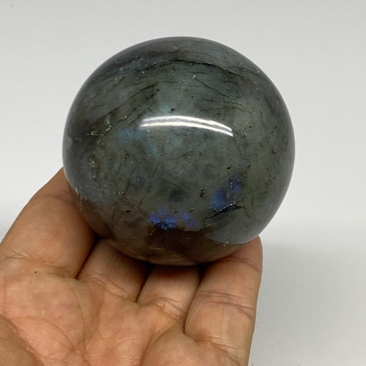 290.6g, 2.3"(59mm), Labradorite Sphere Gemstone,Crystal @Madagascar, B29890