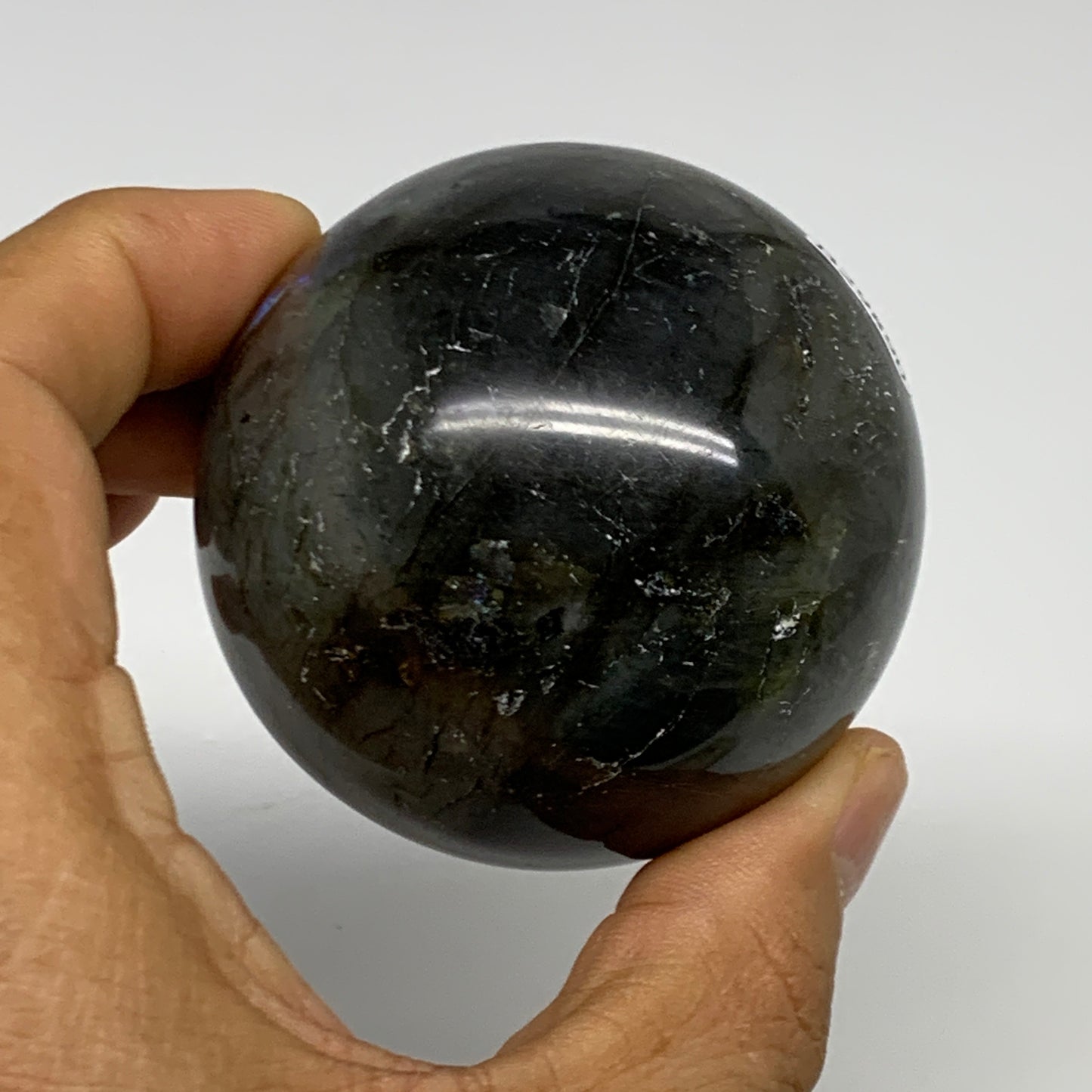 290.6g, 2.3"(59mm), Labradorite Sphere Gemstone,Crystal @Madagascar, B29890