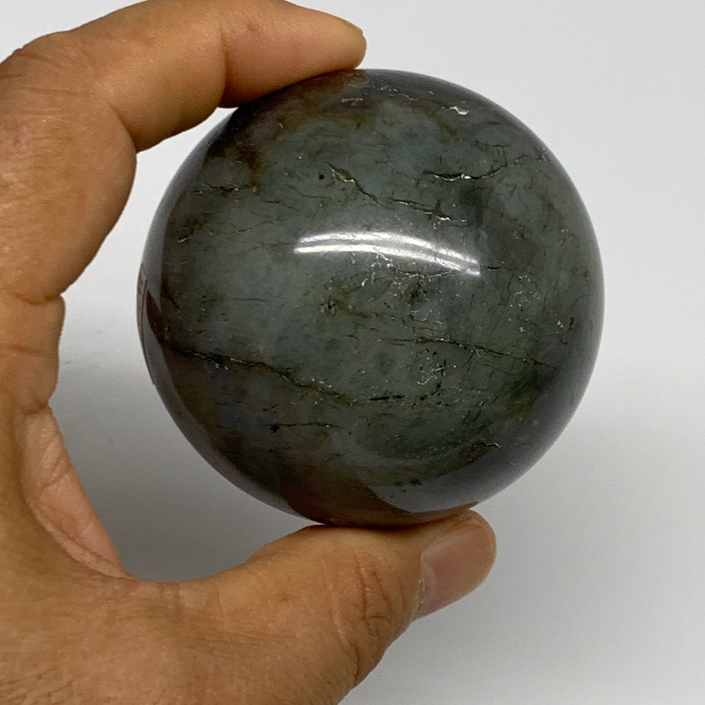 290.6g, 2.3"(59mm), Labradorite Sphere Gemstone,Crystal @Madagascar, B29890