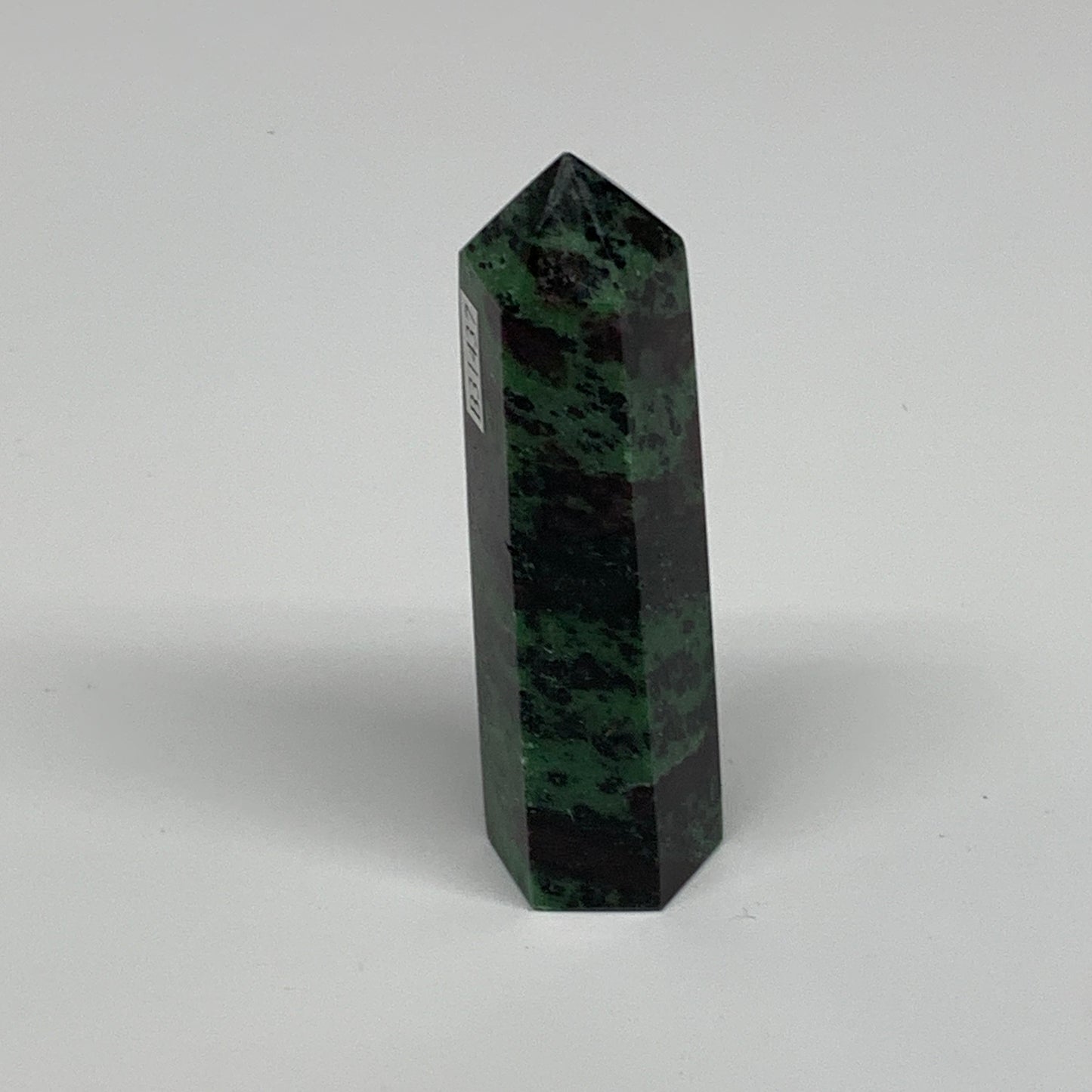 90.6g, 3.3"x0.9", Natural Ruby Zoisite Tower Point Obelisk @India, B31437