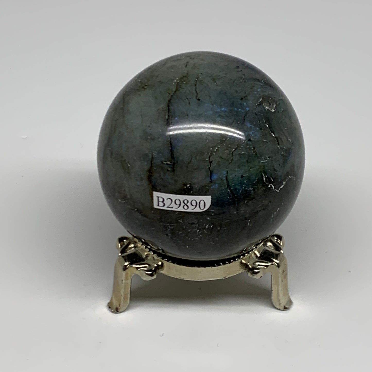 290.6g, 2.3"(59mm), Labradorite Sphere Gemstone,Crystal @Madagascar, B29890