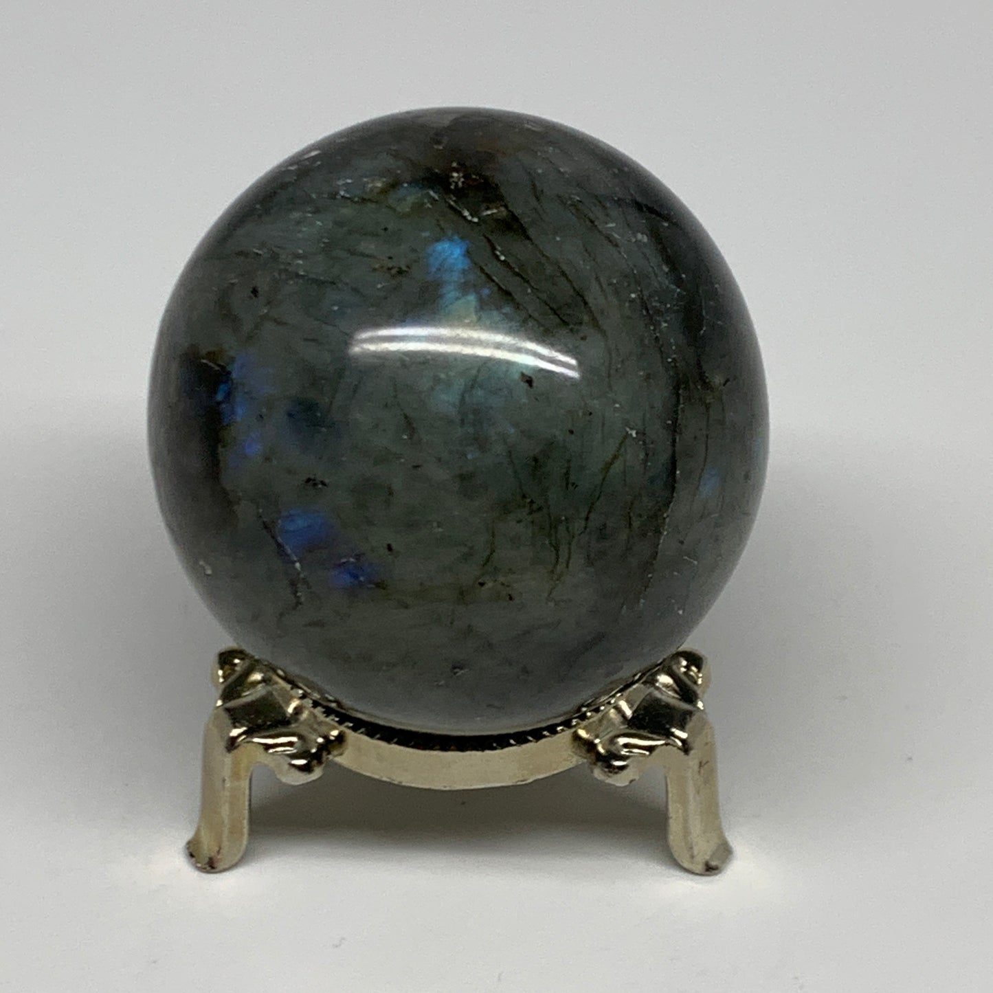 290.6g, 2.3"(59mm), Labradorite Sphere Gemstone,Crystal @Madagascar, B29890