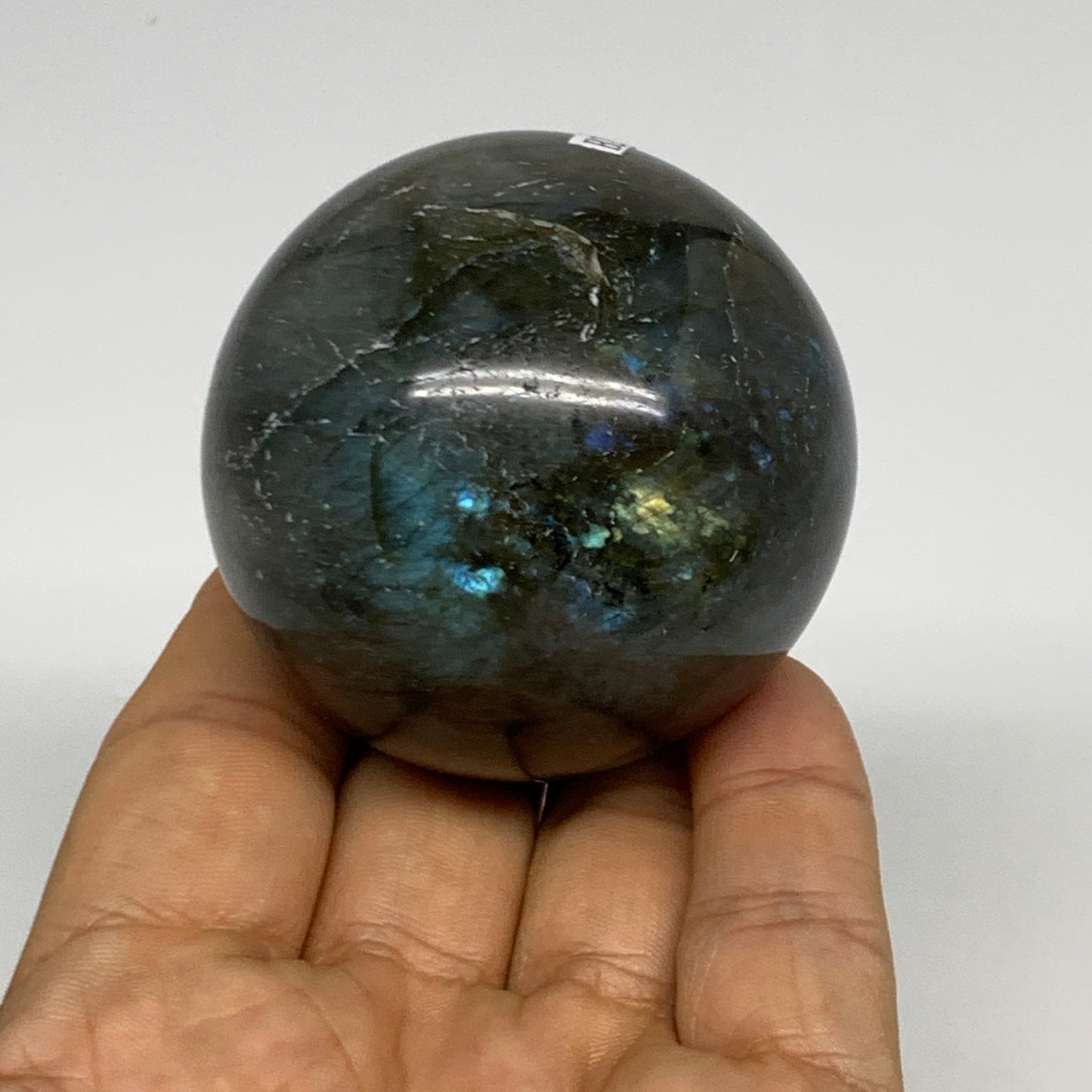 223.6g, 2.1"(53mm), Labradorite Sphere Gemstone,Crystal @Madagascar, B29891