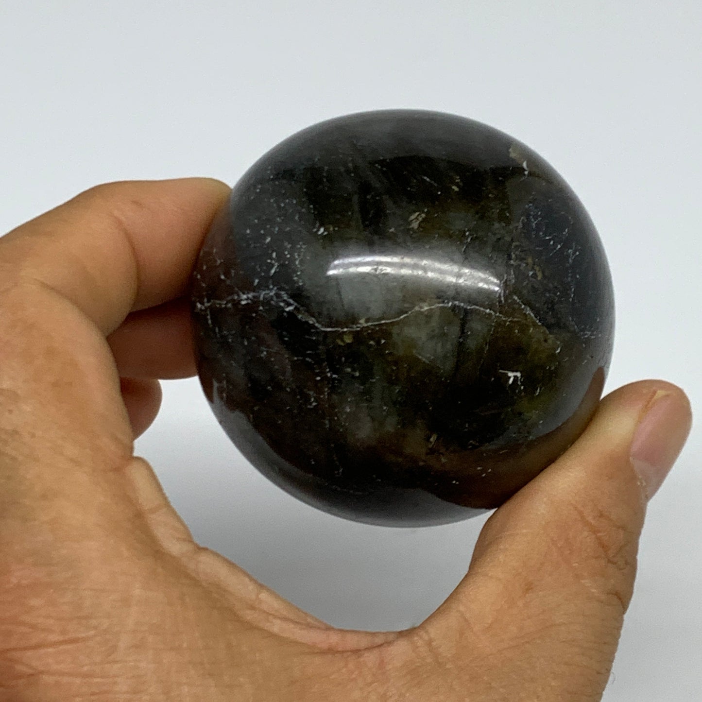 223.6g, 2.1"(53mm), Labradorite Sphere Gemstone,Crystal @Madagascar, B29891