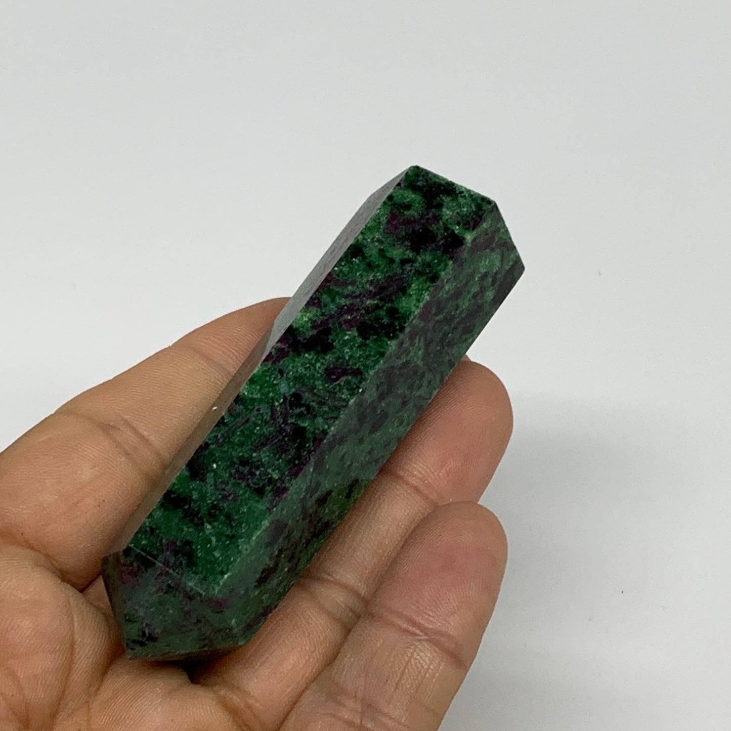 82.3g, 3"x0.8", Natural Ruby Zoisite Tower Point Obelisk @India, B31438