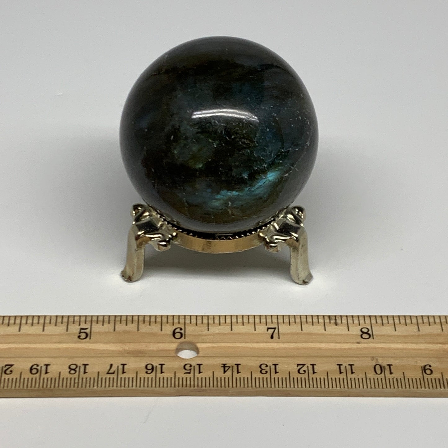 223.6g, 2.1"(53mm), Labradorite Sphere Gemstone,Crystal @Madagascar, B29891