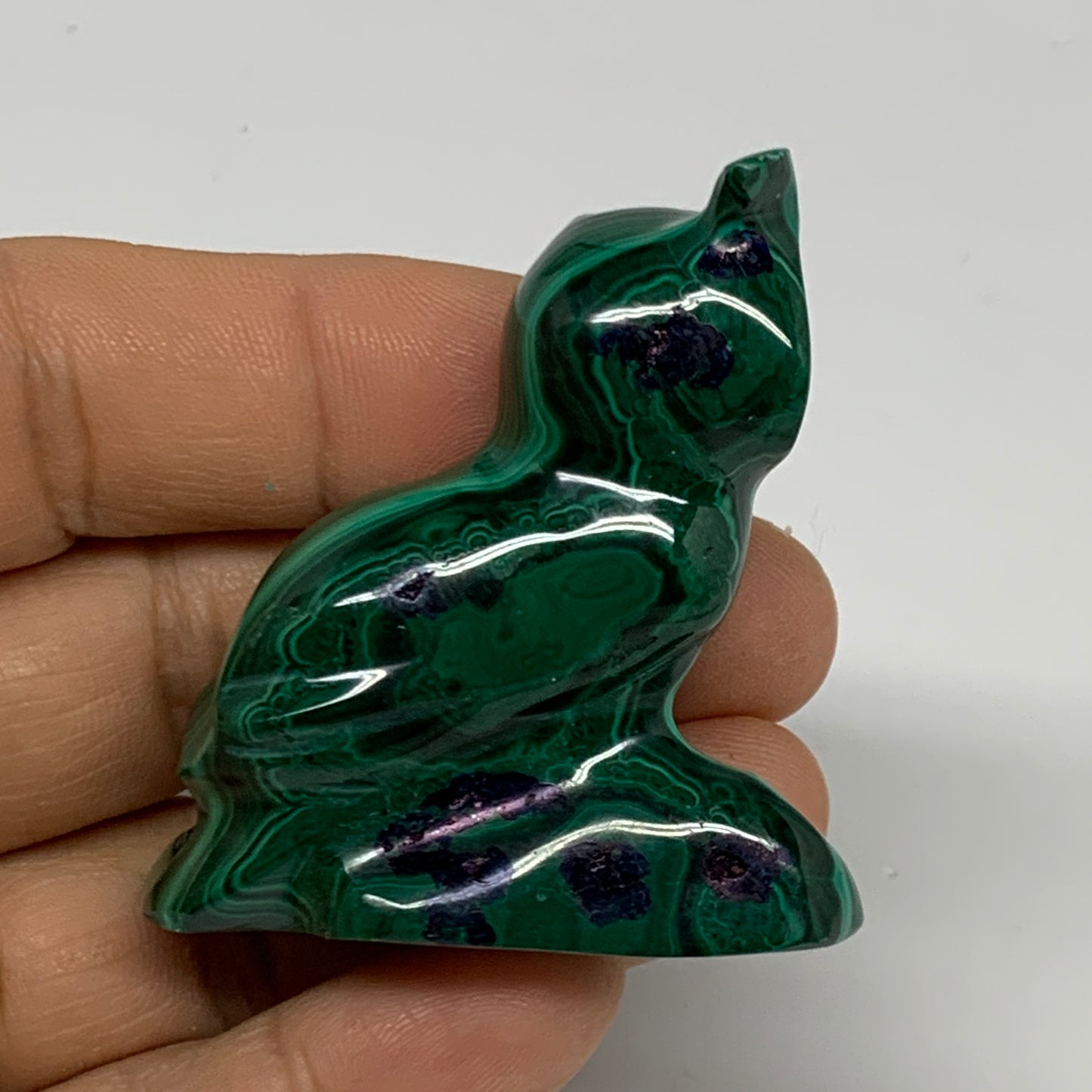 58.8g, 2"x1.8"x0.7" Natural Solid Malachite Penguin Figurine @Congo, B32747