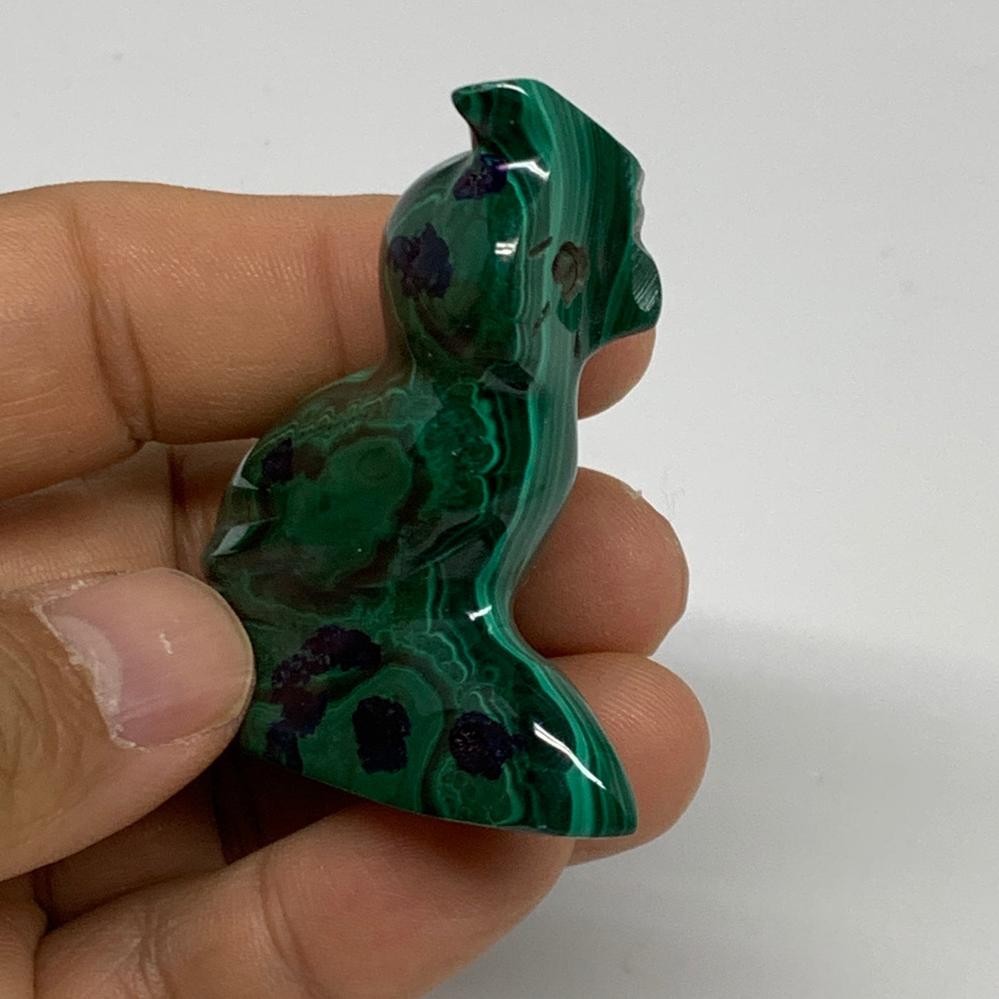 58.8g, 2"x1.8"x0.7" Natural Solid Malachite Penguin Figurine @Congo, B32747
