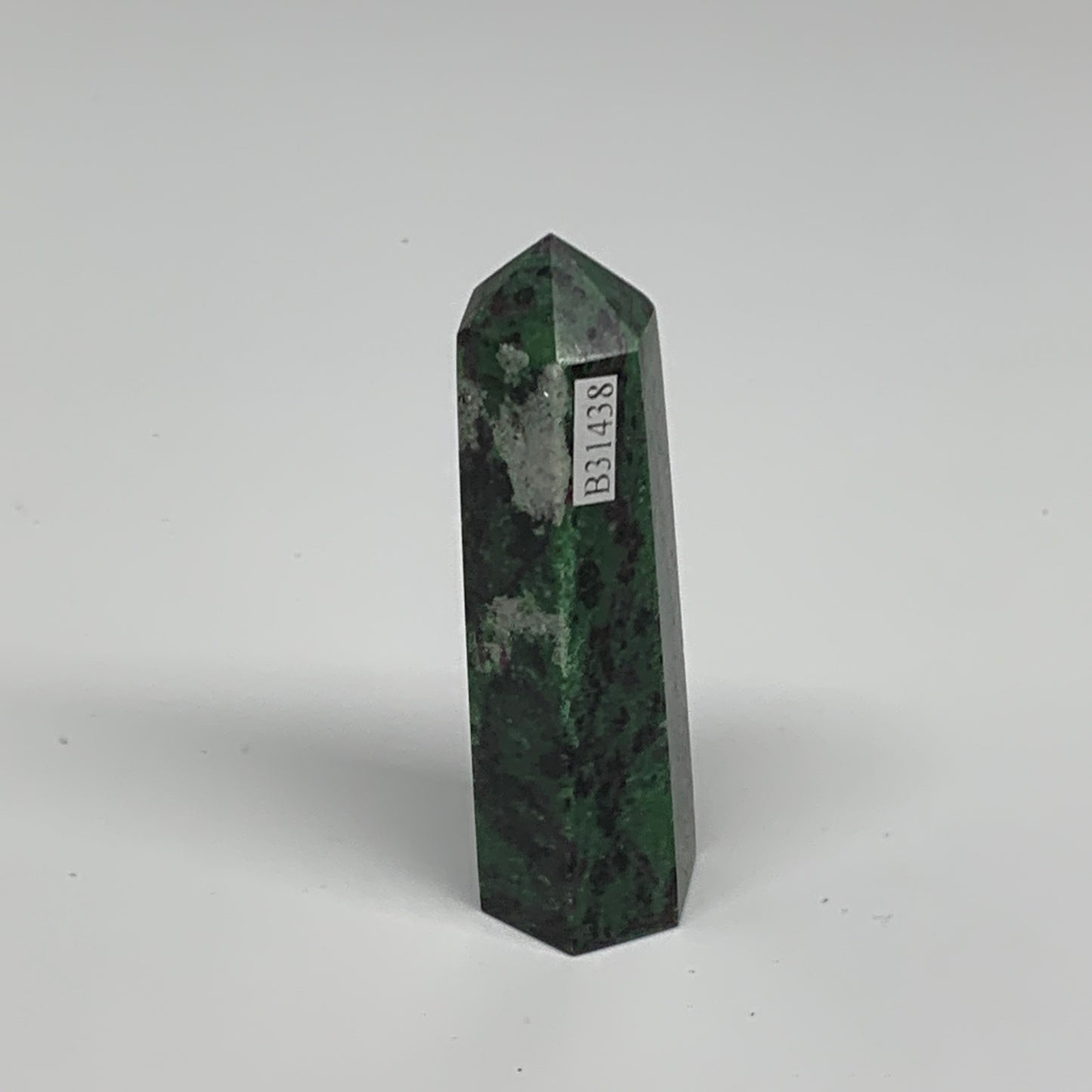 82.3g, 3"x0.8", Natural Ruby Zoisite Tower Point Obelisk @India, B31438